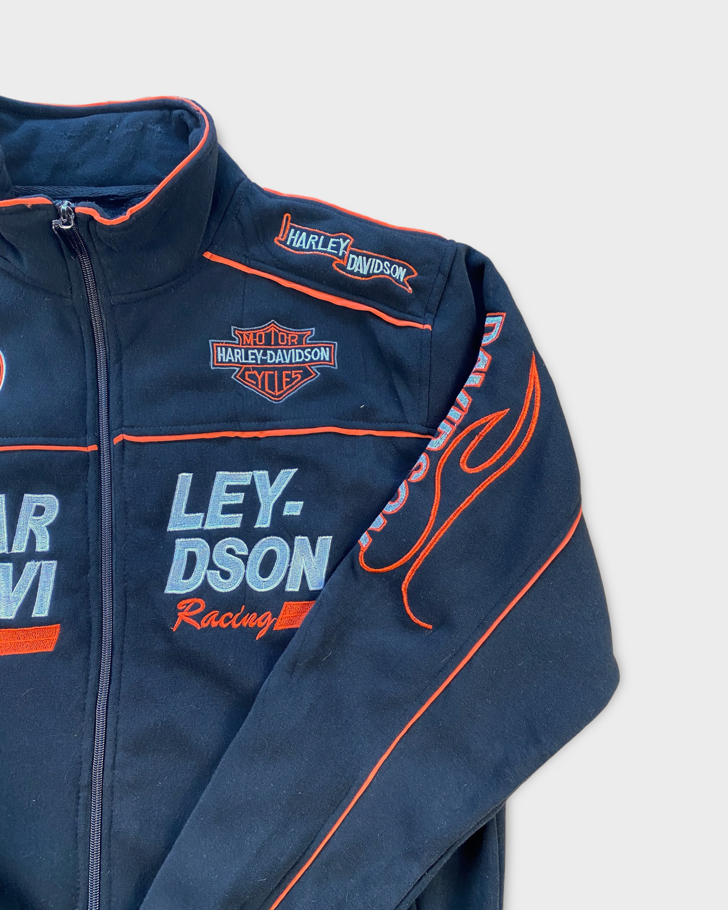 Harley Davidson Racing Embroidered Zip Sweatshirt