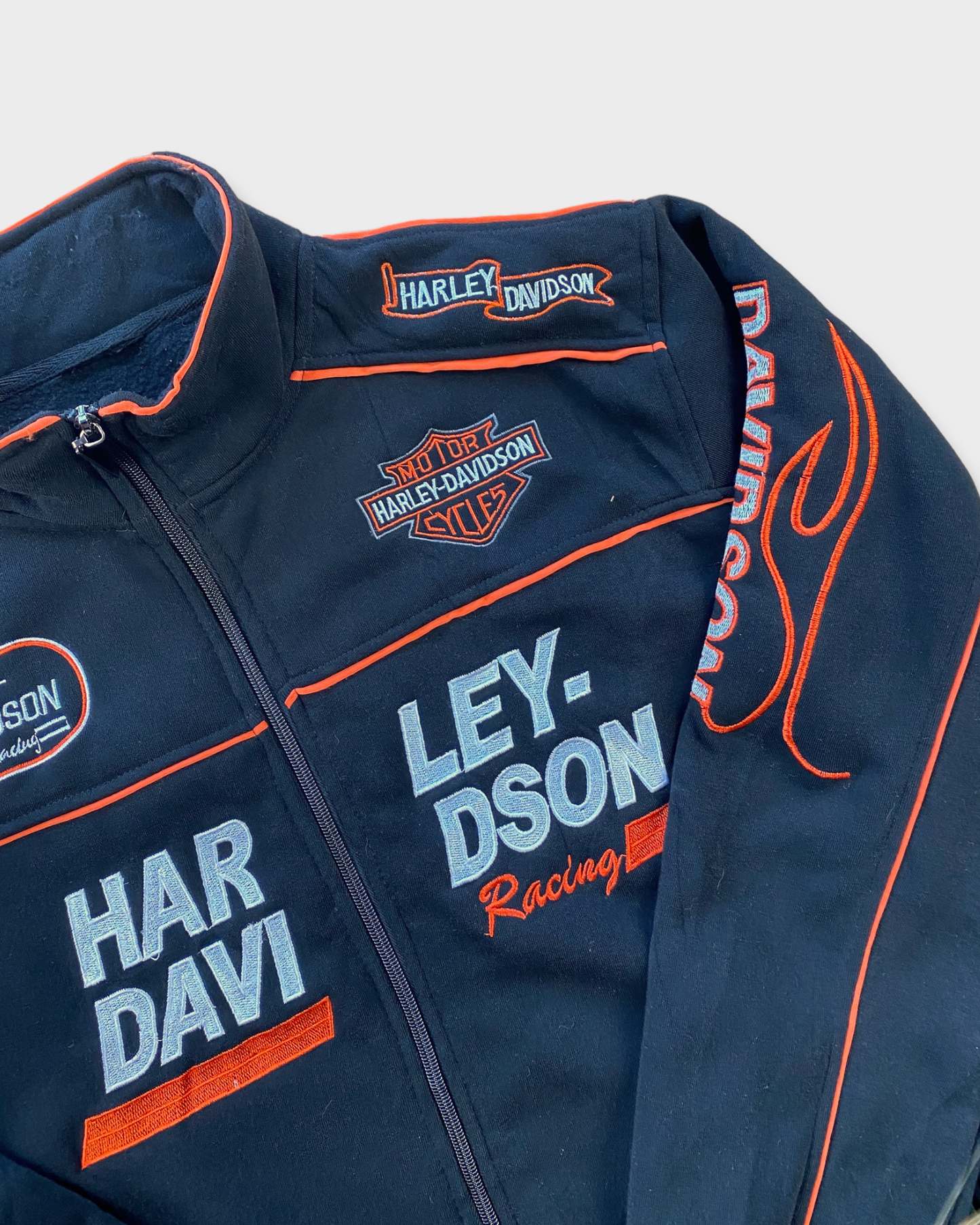 Harley Davidson Racing Embroidered Zip Sweatshirt